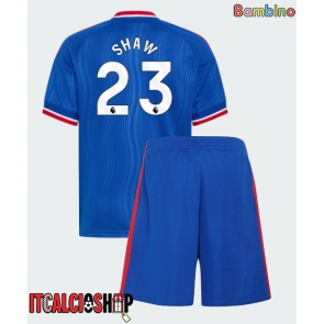Manchester United Luke Shaw #23 Seconda Maglia Bambino 2026-27 Manica Corta (+ Pantaloni corti)